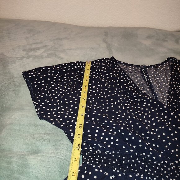 Summer Romper Polka Dots Size XL Light Comfy Cozy Pockets Elastic Waistband - Picture 10 of 15